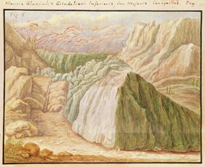 Ms 1798 fol.115 Glaciar Grindelwald en los Alpes, 1709 de Jean Jacques Scheuchzer